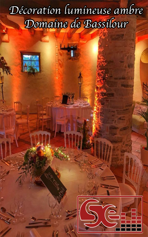 decoration lumineuse ambre domaine de bassilour bidart biarritz cote basque pays basque mariage sud evenements sonorisation dj animation animateur mariages ambiance musique lieu de reception 